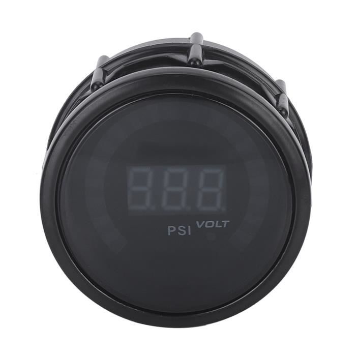 QKURT Jauge Pression Turbo LED Numérique 52 Mm – Kit Universel Voiture, Boost Gauge PSI, Écran Lumineux