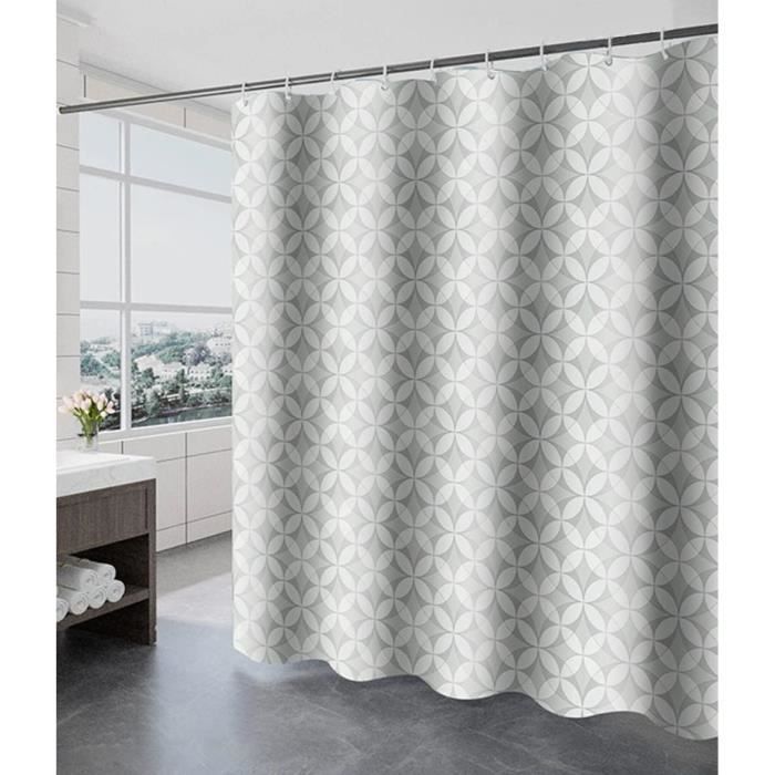 Rideau De Douche Imperméable Goodbath - 183x183 Cm - Blanc Marbré - Résistant à La Moisissure - Salle De Bain - 3