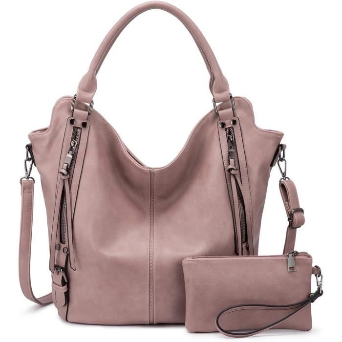 Sac Main Femmes Sac Bandouli re Femme En Cuir Pu Fourre Tout 2Pcs 