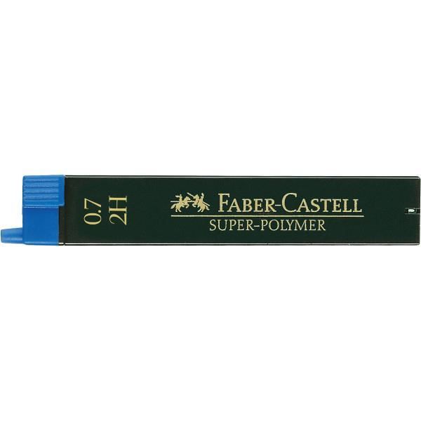 Mine graphite - Porte-mine - 0,7mm - 2H - Gris - Etui de 12 mines - Faber-Castell