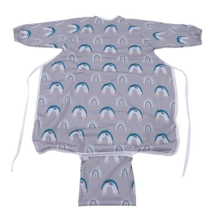 Bavoir De Sevrage à Manches Longues Imperméable - Pour Bébé Et Enfant - Protection Intégrale (corps, Manches, Plateau) - Lavable Machine - Taille Unique (env. 80x60 Cm)