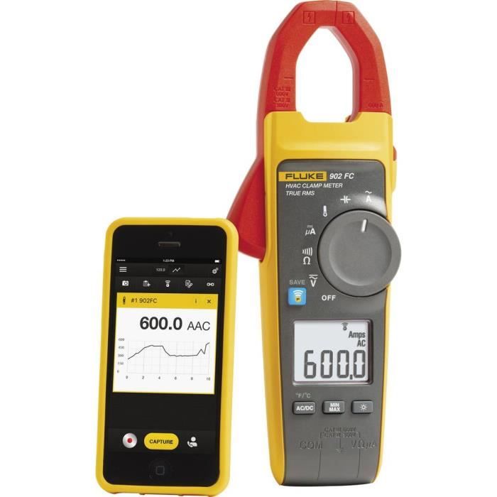 Pince ampèremétrique, Multimètre Fluke 902 FC numérique Etalonné selon: d'usine (sans certificat) CAT III 600 V, CAT IV 300 V