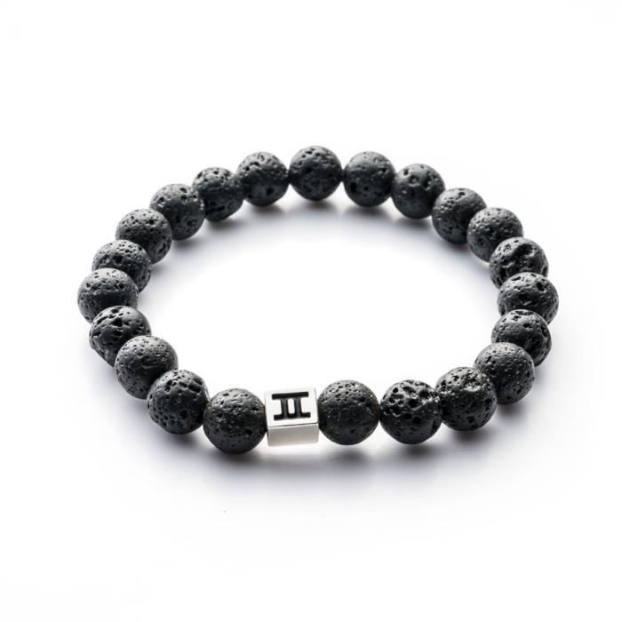 Gemini Bracelet Classic Black Lava c6 noires lava taille L Achat Vente bracelet gourmette Gemini Bracelet Classic Mixte Adulte Noir Cd