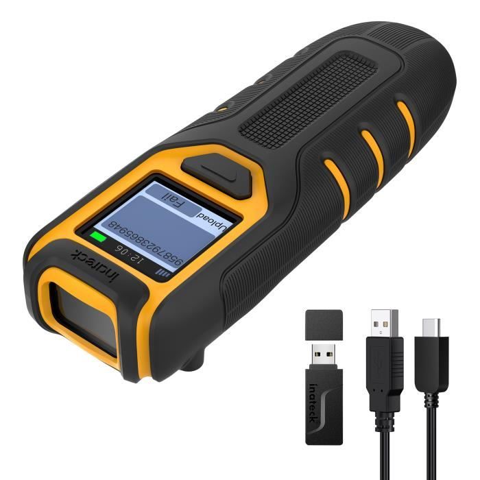 Scanner de Codes-Barres - INATECK - QR Code 1D 2D - Bluetooth - Portable - Écran intégré