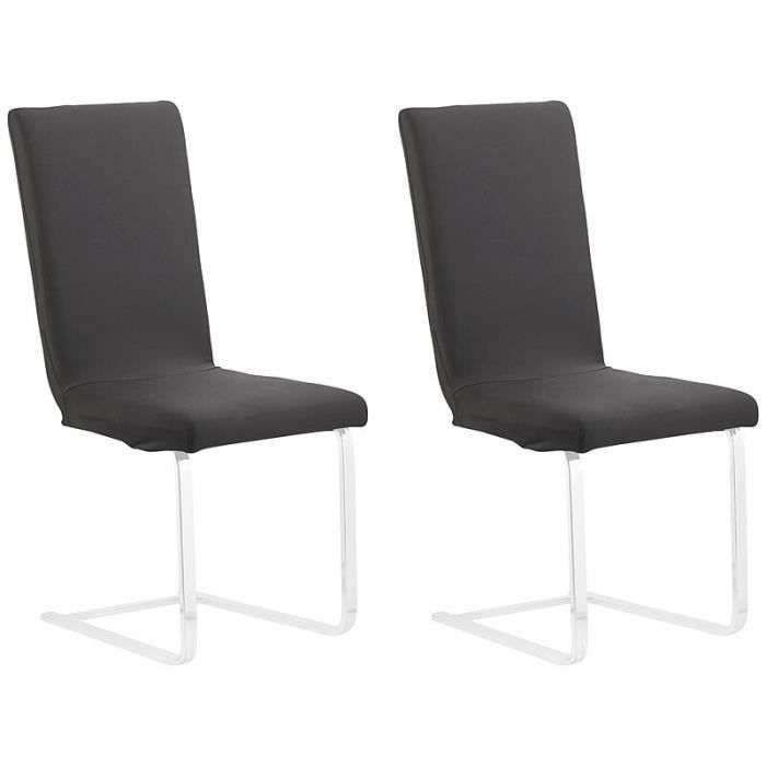Housses de chaise - Infactory - Lot de 2 - Extensibles - Écologiques - Noires Housses de chaise - Infactory - Lot de 2 - Extensibles - Écologiques - Noires