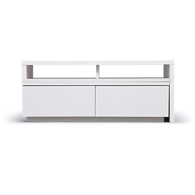 iris ohyama, meuble tv, meuble tele pour ecran jusqu'à 43 pouces, extensible - sab-100  - chêne blanc - l38.8 x p100 x h41.1 cm