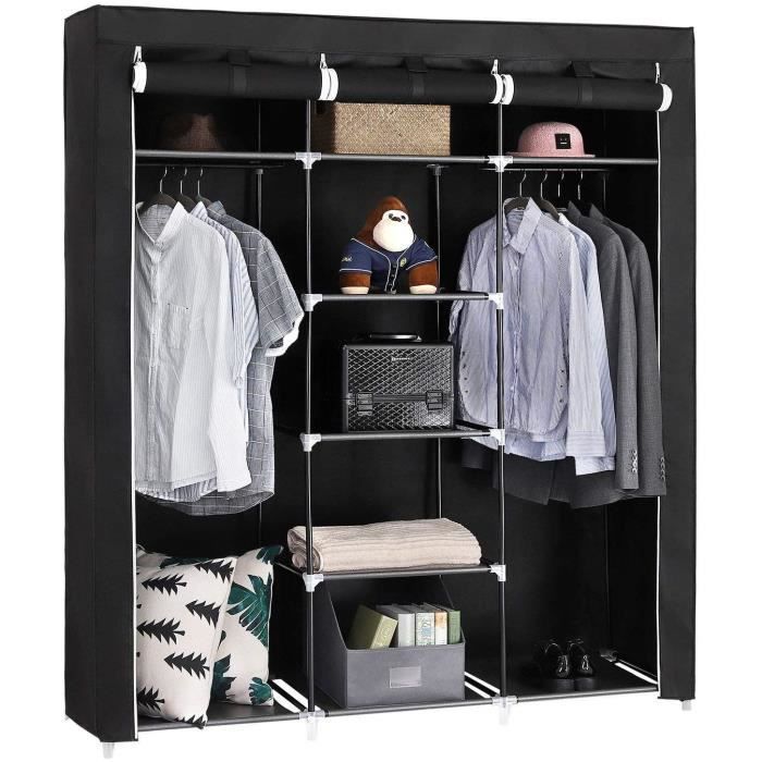 Ohlala 150cm Armoire Penderie De Rangement De Chambre Noir Achat