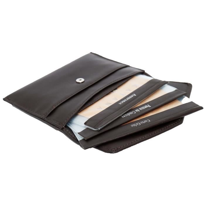 Etui à carte grise, permis en cuir réf ZE2131 noir (2 couleurs