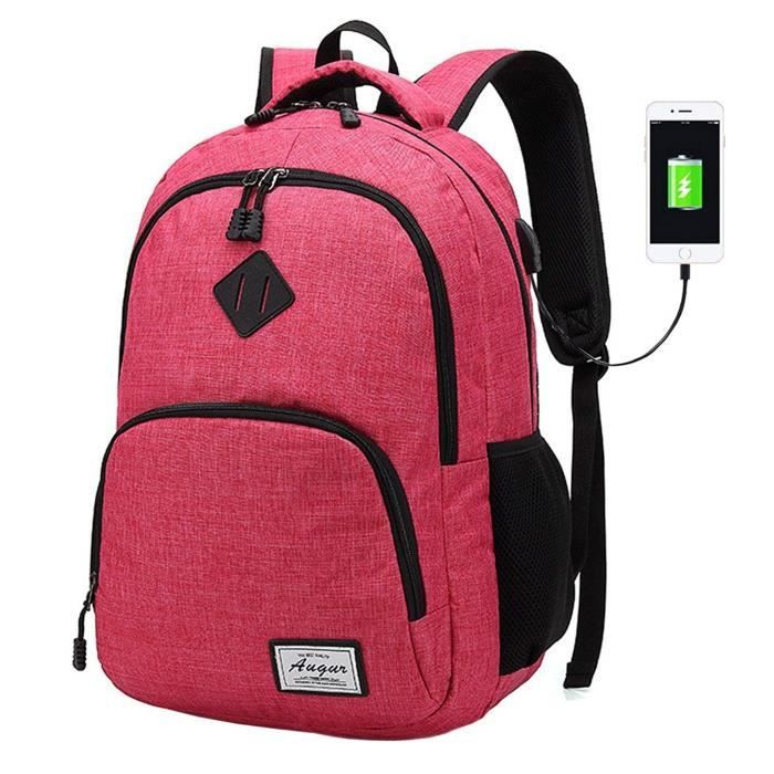 Sac à Dos Homme Avec Port USB 15.6 Pouces - Antivol Ordinateur Portable Voyage Travail