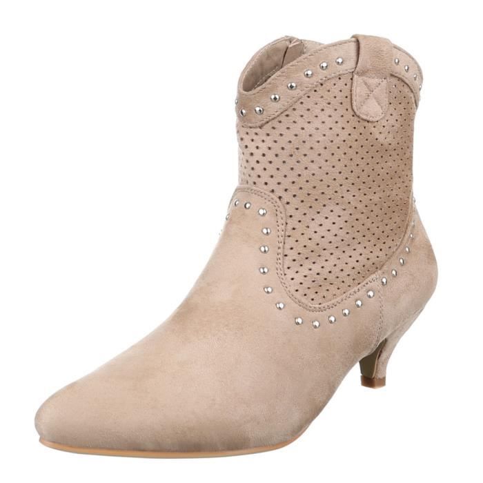 boots marron clair femme