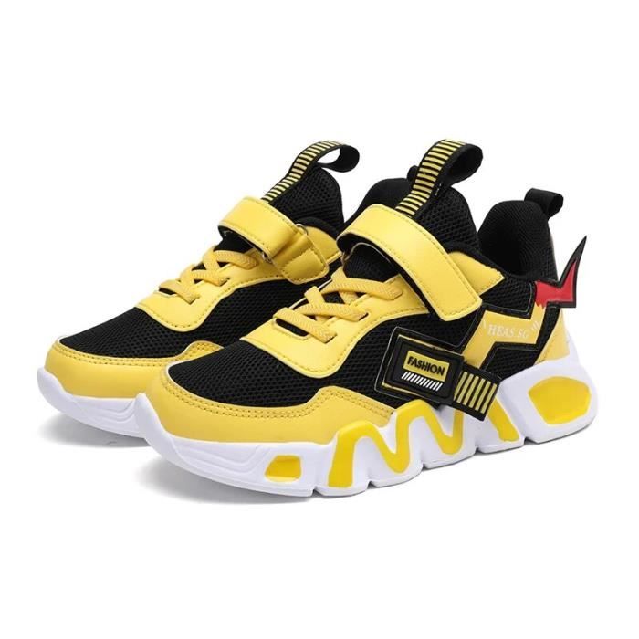Chaussures De Sport Enfant Cars - Lumières LED Dans La Semelle - Double Scratch - Noir Et Rouge - 2