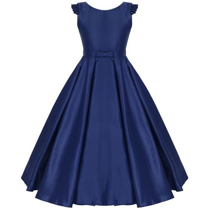 Robe De Ceremonie Fille Enfant Robe De Mariage Satin Robe