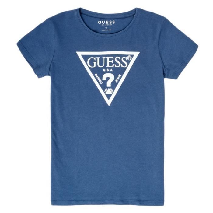 T-shirt Guess Pour Fille – Manches Courtes, Imprimé Métallisé Avant, 100% Coton, Confort Et Style
