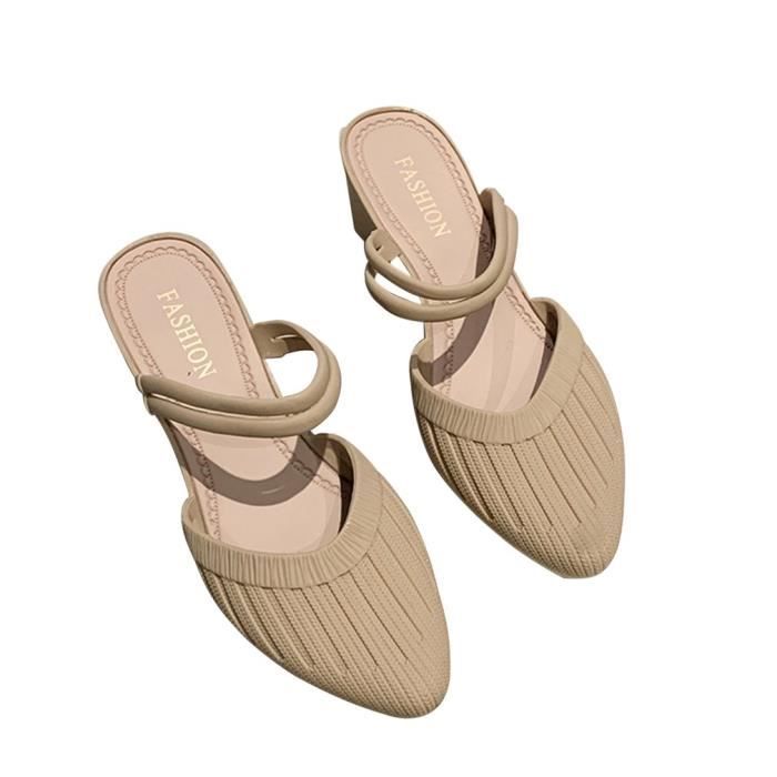 Sandales Compensées Pour Femme - Tongs à Bout Épais Confortables - Pour Plage, Ville Ou Maison