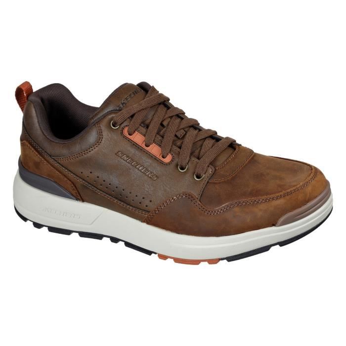 Skechers Baskets Homme - SKECHERS - Rozier Mancer - Cuir - Lacets - Marron