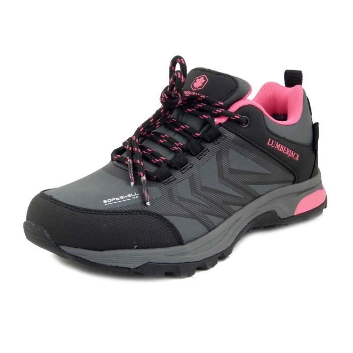 Baskets LUMBERJACK Femme Waterproof Gris Noir Lacets