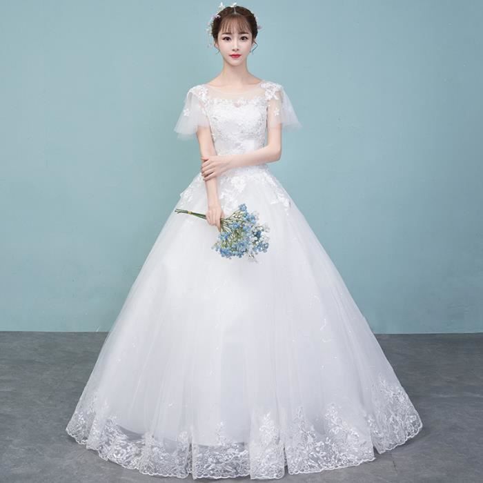 Robes de mari e l g res blanc cor en mari e une paule mince