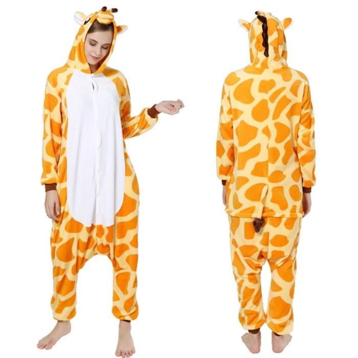 Kigurumi Girafe Adulte – Pyjama Combinaison Animal Doux Et Fun Pour Carnaval Halloween