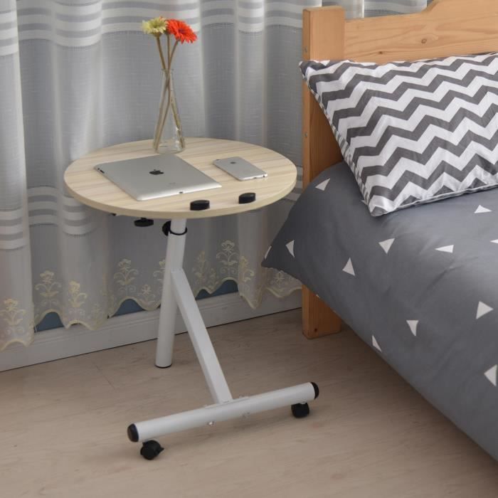 OSPI Table de chevet Ronde Mobile pour PC Portable Ipad Table d’Étude ...
