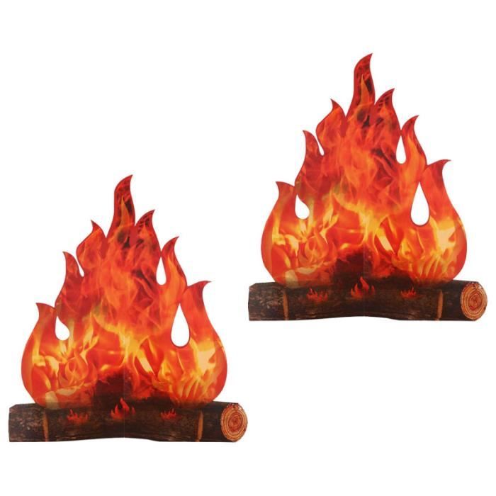 Lot De 6 Faux Feux De Camp En Carton 3D - Décoration Pour Anniversaire, Camping D'intérieur, Halloween - 9