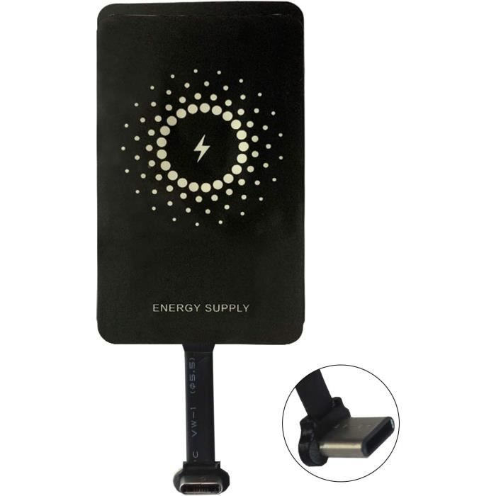 Dunne Draadloze Oplaadontvanger, 10W Ultradunne Type C Draadloze Ontvangerpatch, Magnetische Achterpatch voor USB C-smartphone