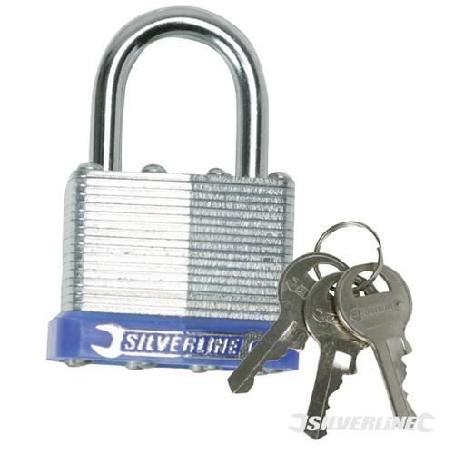 Silverline Cadenas en Acier Laminé 40 mm - Sécurisé et Résistant - Protection Optimale pour Vos Biens
