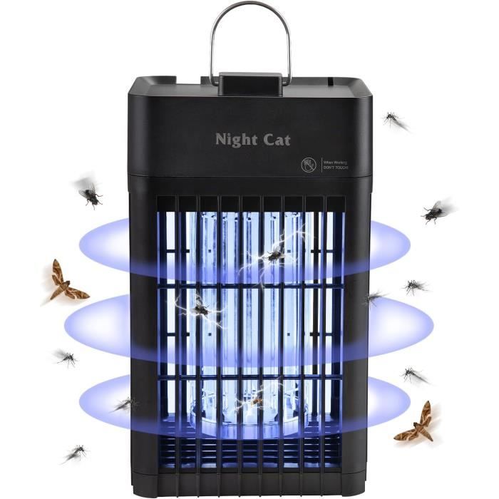 Lampe Anti-Moustique Électrique 4200V – UV Tueur D'Insectes Étanché + Mode Lampe Camping – Rechargeable 3600mAh – Portable Intérieur/Extérieur – Efficace Et Sans Produit Chimique