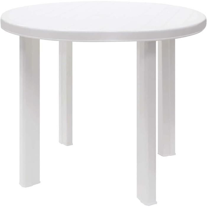 7H SEVEN HOUSE Table en résine ronde blanche Ø89x72cm 7house25 Cdiscount Jardin