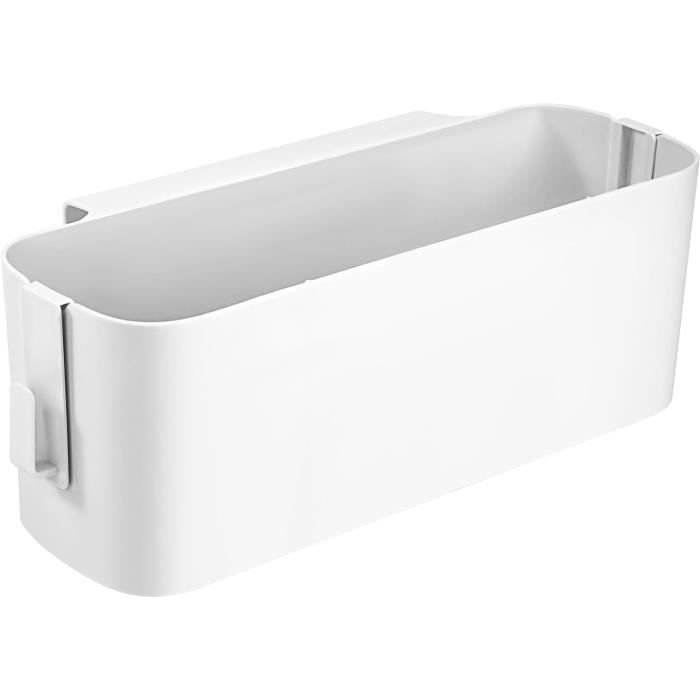 Organisateur De Chevet Suspendu En Plastique Blanc - Panier De Rangement 13x4,4x4,7 Pouces Avec 2 Crochets Pour Dortoir, Lit Bébé Et Bureau