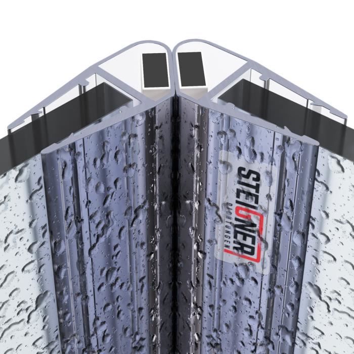 STEIGNER Joint De Douche Pour Paroi En Verre, 187cm, Vitre 6/7/8mm, Joint D’étanchéité Magnétique PVC, UKM02, 1 Pièce