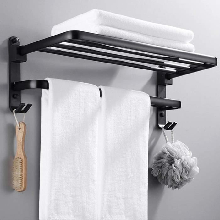 Porte Serviette Douche Acier Inoxydable Mural Étagère Serviette Salle