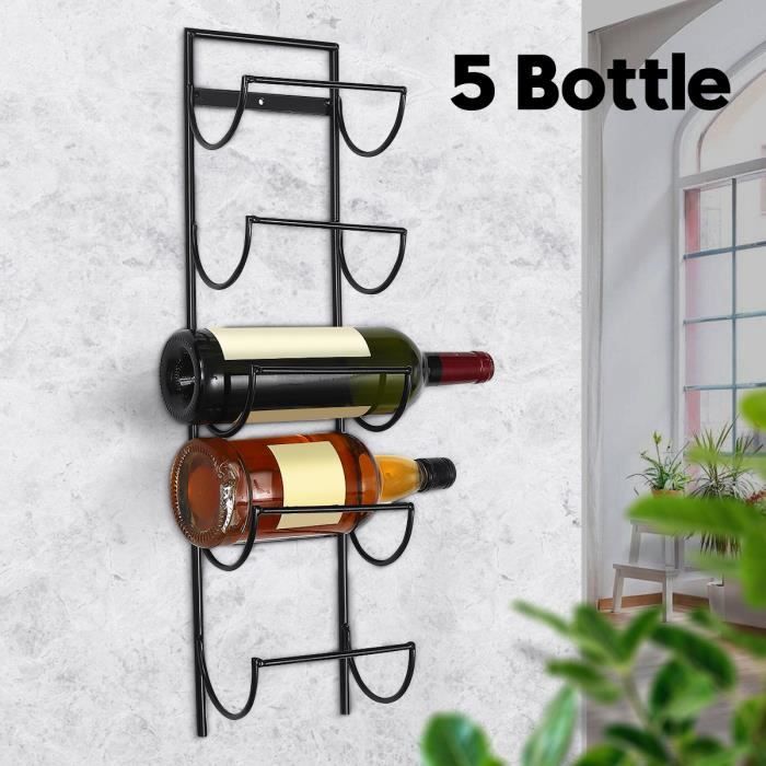 TEMPSA Porte de vin Support de rangement mural en métal pour 5 bouteilles