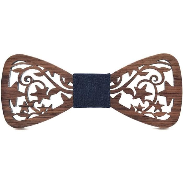 Nœud Papillon En Bois Pour Homme - Élastique - Multicolore - Idéal Mariage Ou Cadeau