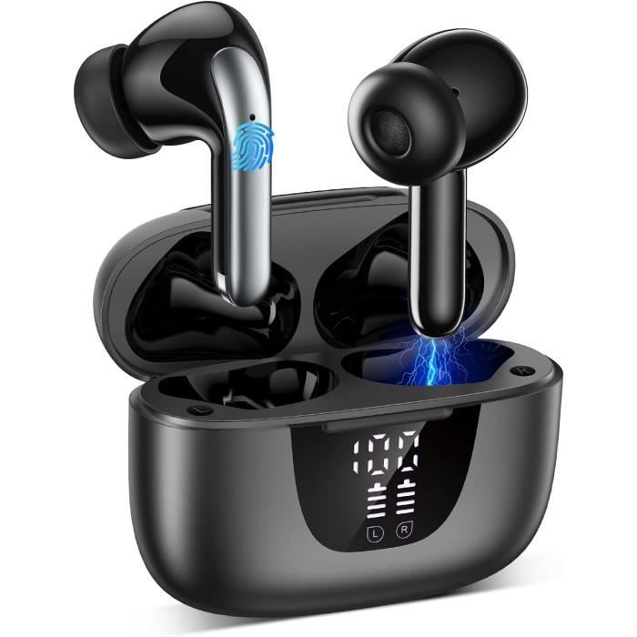 Oreillette Bluetooth 5.0 Sans Fil Avec Boîtier De Charge 450 MAh – Super Légère, Micro HD Clair, 100 MAh D'Autonomie, Parfaite Pour IPhone Et Android