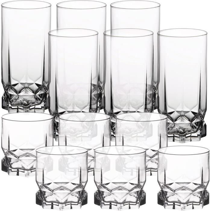 Lot De 6 Verres En Verre Colorés Made In Italy, Verres à