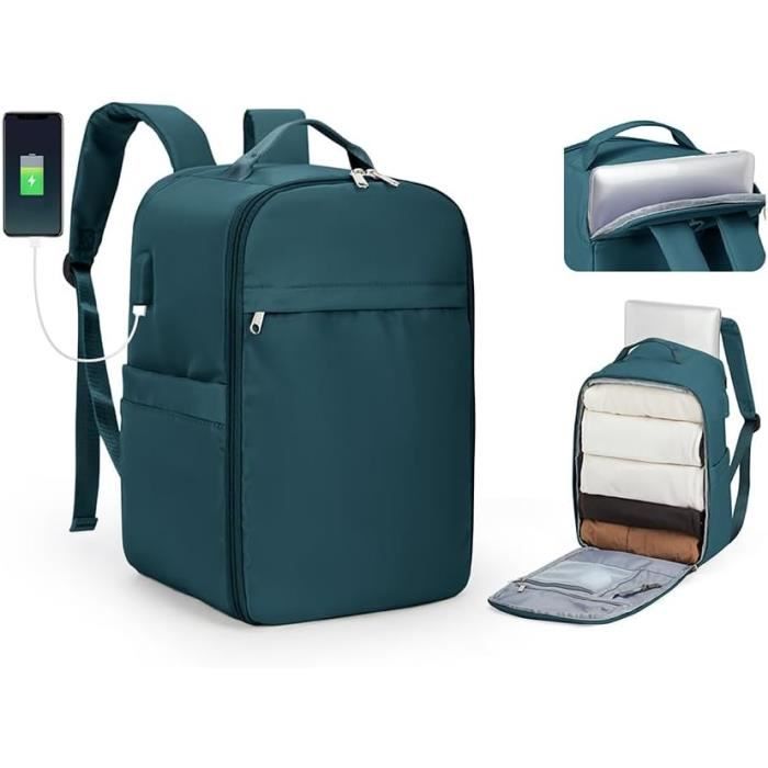 Sac à Dos Bagage à Main Ryanair - Dimensions 40x20x25 Cm (20L) - Compartiment Ordinateur 14" - Polyester Bleu Clair - Parfait Pour Voyage Et Randonnée Légère