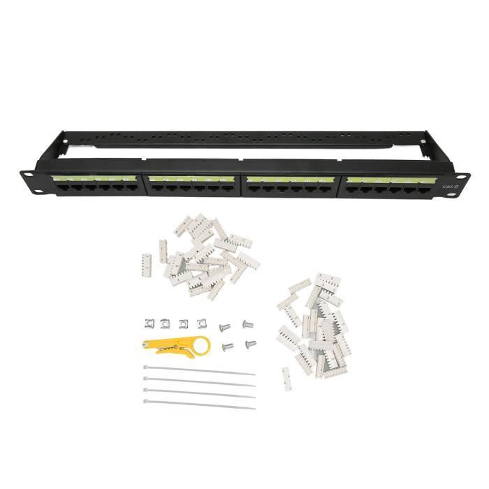 Panneau De Brassage Réseau 8 Ports (CAT5e) – Montage Rack Ou Mural, Noir, Plug & Play