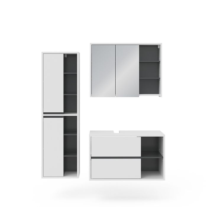 Ensemble Meuble De Salle De Bains VICCO ILIAS 3 Pièces - Goldkraft/Anthracite