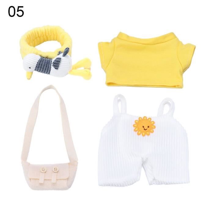 Tenue De Style Collège Pour 20cm 7.8in Vêtements De Poupée En Peluc Ensemble De Chaussures Poupees En Coton Farci Jouets Amz B0