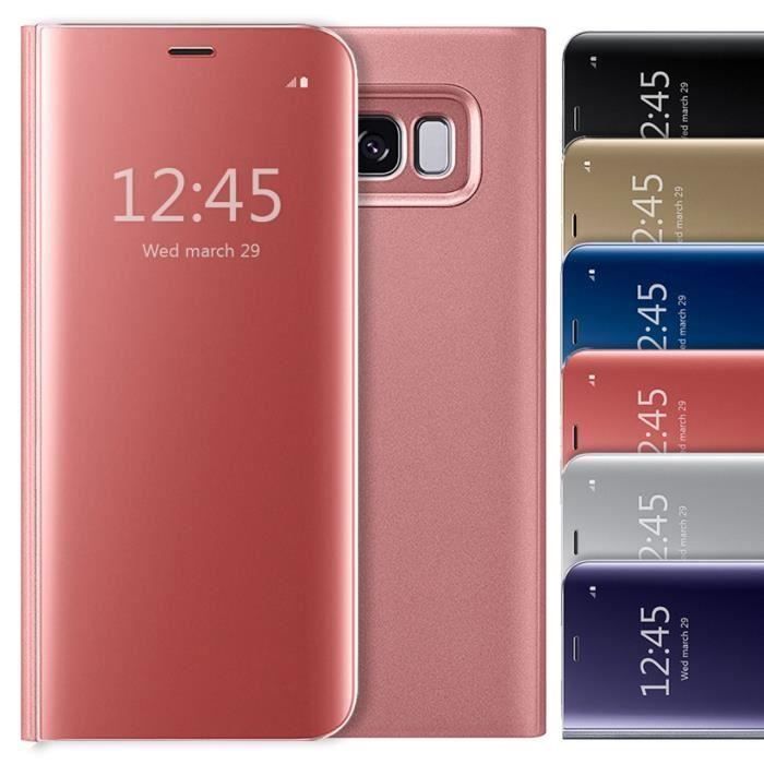 Etui Samsung Galaxy S10e, Clear View Flip Stand Luxueux cover - Rose ...