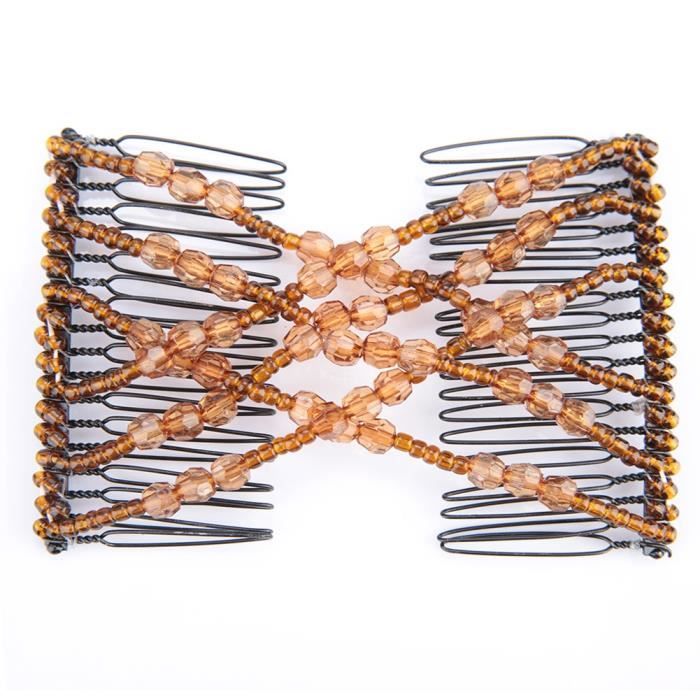 Double Peigne Extensible Rose - Vintage, Pour Chignon, Femme