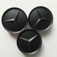 4 Logos Emblème Mercedes Benz Nouvelle Moulure Monobloc Jante Cache Moyeu Centre De Roue Insigne Noir 75mm-1