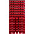 Système de rangement 58 x 117 cm a suspendre 81 boites bacs a bec XS et S rouge boites de rangement-1