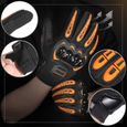 Gants de moto orange, gants à écran tactile complets, adaptés aux sports de plein air tels que les courses de motos.-1