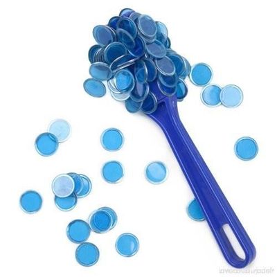 Bâton Magnétique Bingo + 100 Pions De Loto – Rose, Transparents Ø 17,4 Mm – Pour Soirées Loterie Et Jeux De Société