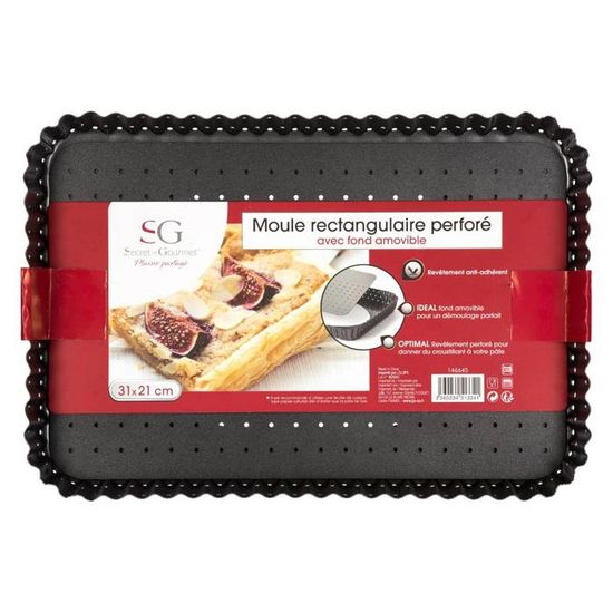 5five Simply Smart Moule à tarte avec fond amovible, moule à pâtisserie, méta