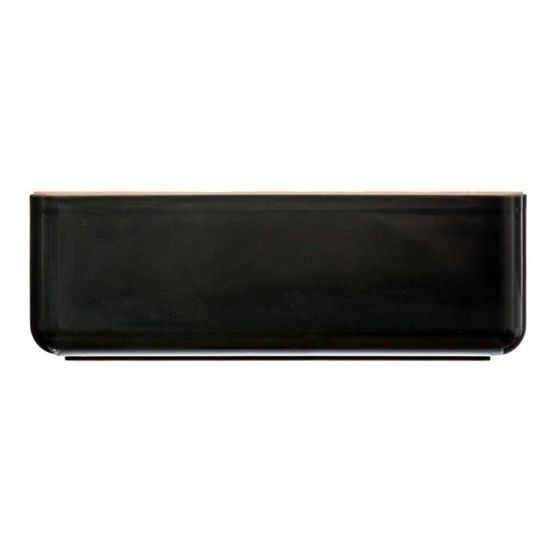 Boîte à Mouchoirs Versa En Bambou Polypropylène - Noir, 13,1x8,6x26,1 Cm - Déco Salle De Bain - 9