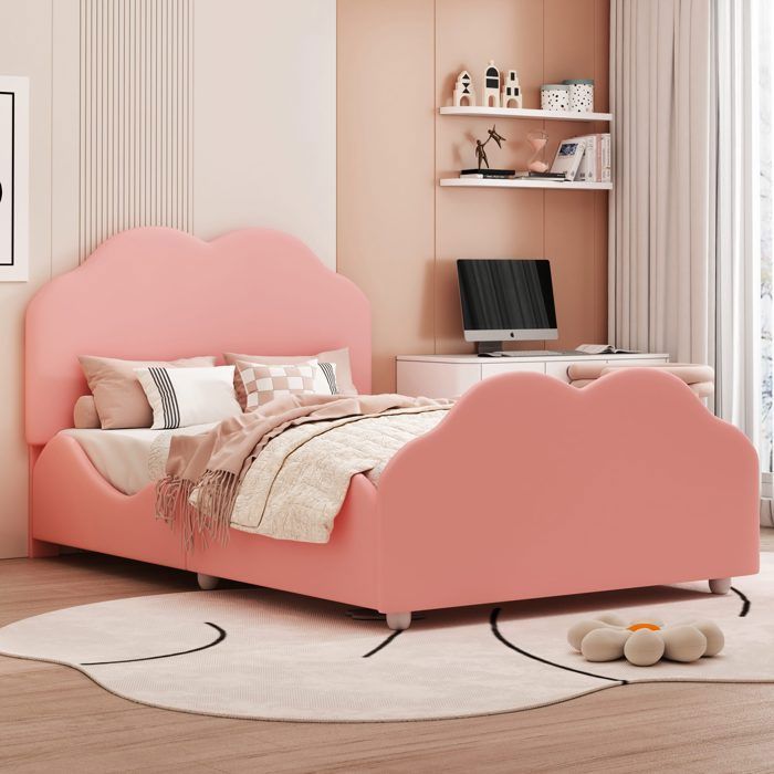 KSFASHZ Lit Enfant 90 x 200cm lit Simple avec LED - Lits Princesse Rembourré PU pour Fille Adolescents, Cadre de LIT Plateforme avec Sommier à Lattes et Tête de lit Réglable KSFASHZ Lit Enfant 90 x 200cm lit Simple avec LED - Lits Princesse Rembourré PU pour Fille Adolescents, Cadre de LIT Plateforme avec Sommier à Lattes et Tête de lit Réglable