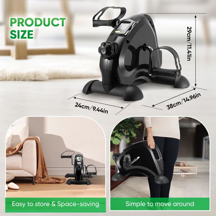 Mini Vélo D'Appartement Portable Pour Bras Et Jambes - Résistance Réglable Avec Écran LCD Pour Exercices à Domicile