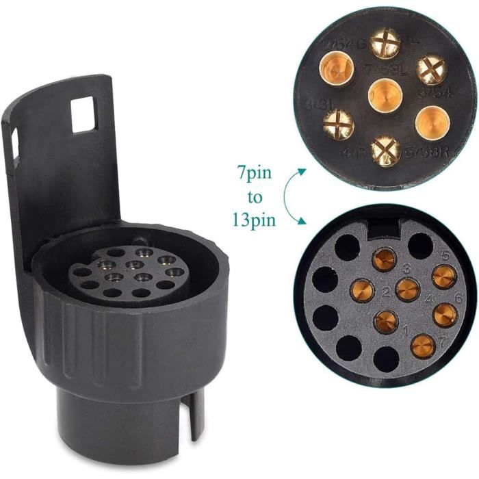 Prise Et Fiche Remorque 13 Broches – 12V – Pour Camion & RV – Kit Complet – Neuf En Boîte